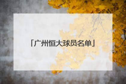 「广州恒大球员名单」广州恒大球员名单2014