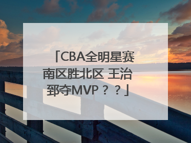 CBA全明星赛南区胜北区 王治郅夺MVP？？